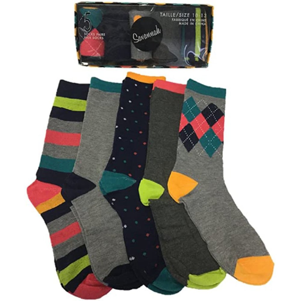 Savannah - (5 Pack) Mens Luxury Sock Set (Size 10 to 13)